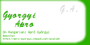 gyorgyi apro business card
